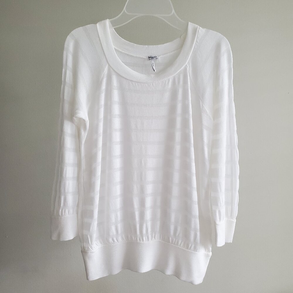 Splendid NWOT 3/4 Sleeve White Sheer Top Small